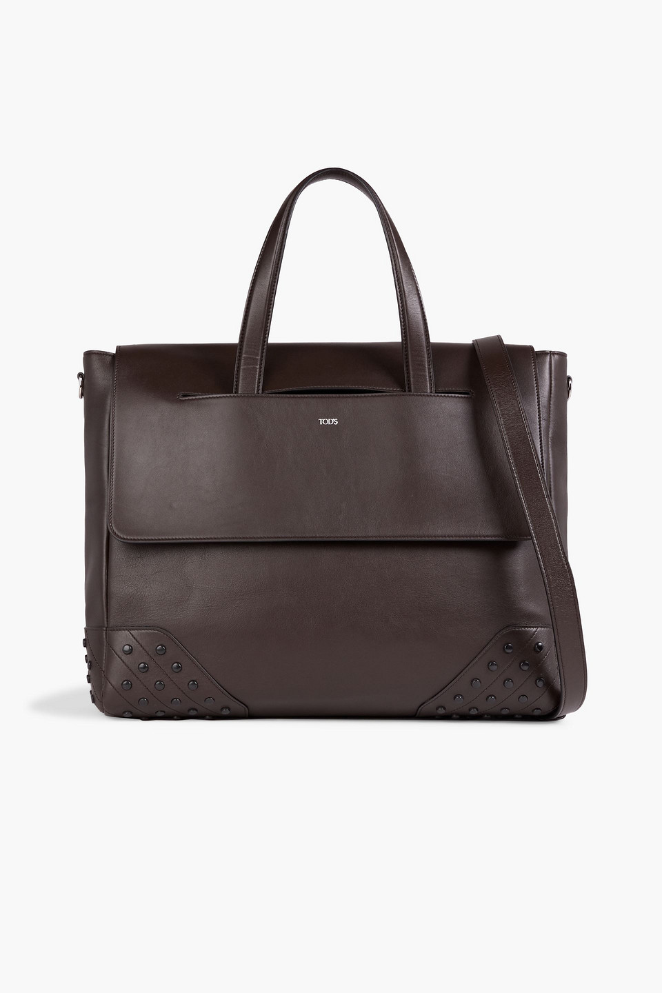 Tod's Leather Messenger Bag In Chocolate