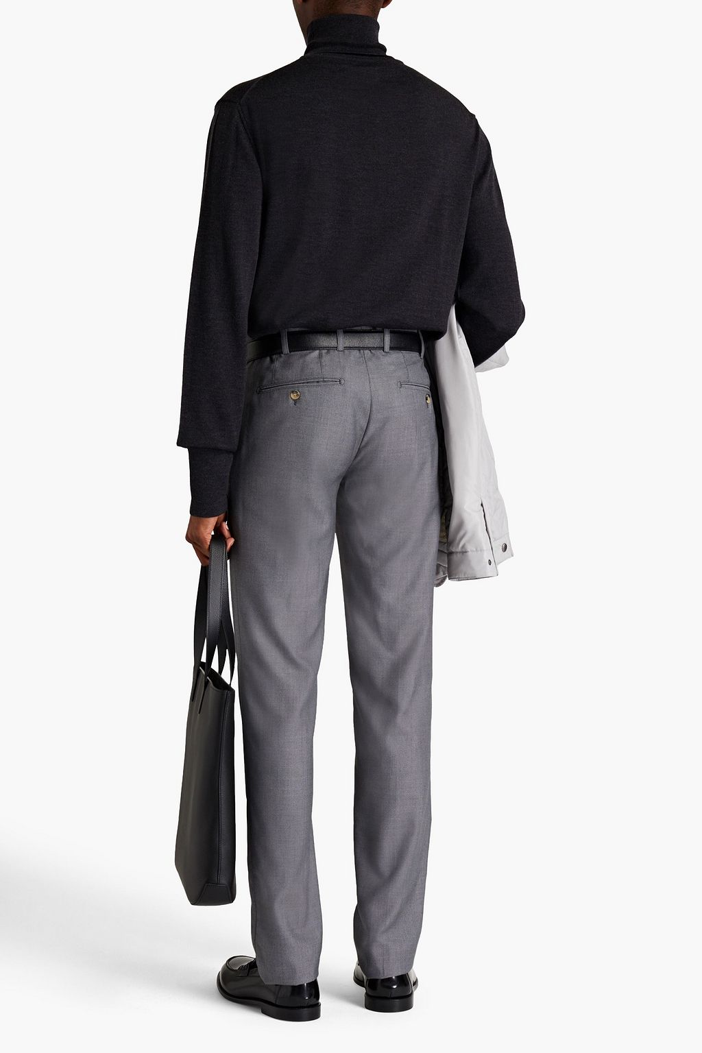 CANALI Wool-blend piqué chinos