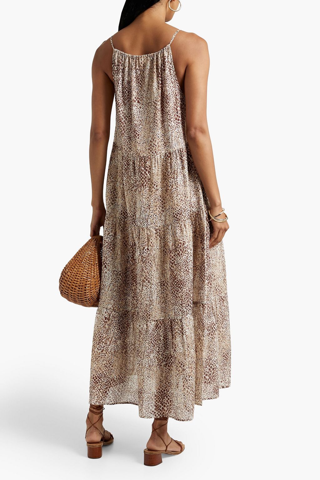 SEAFOLLY Tiered printed cotton-voile maxi dress