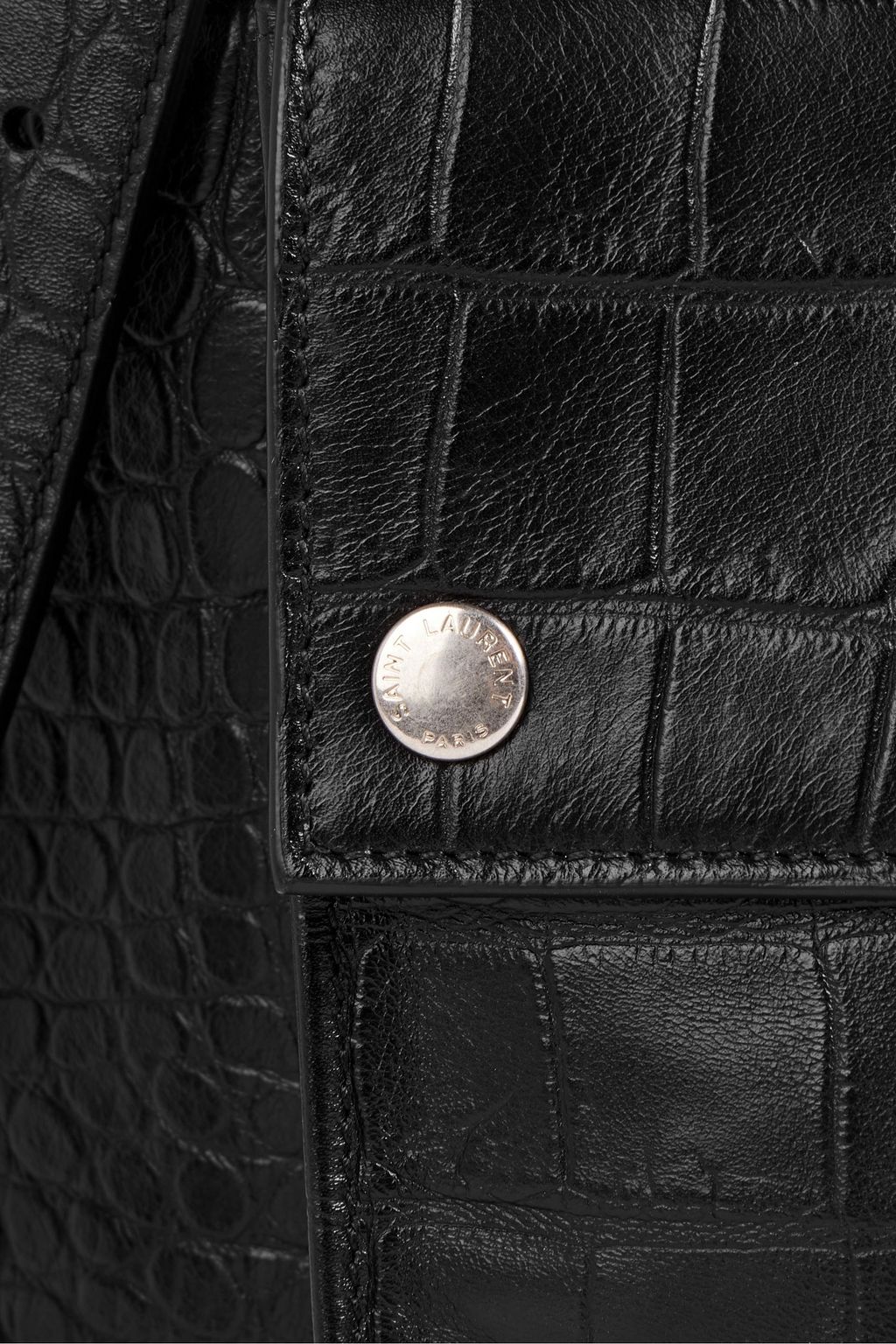 SAINT LAURENT Croc-effect leather backpack