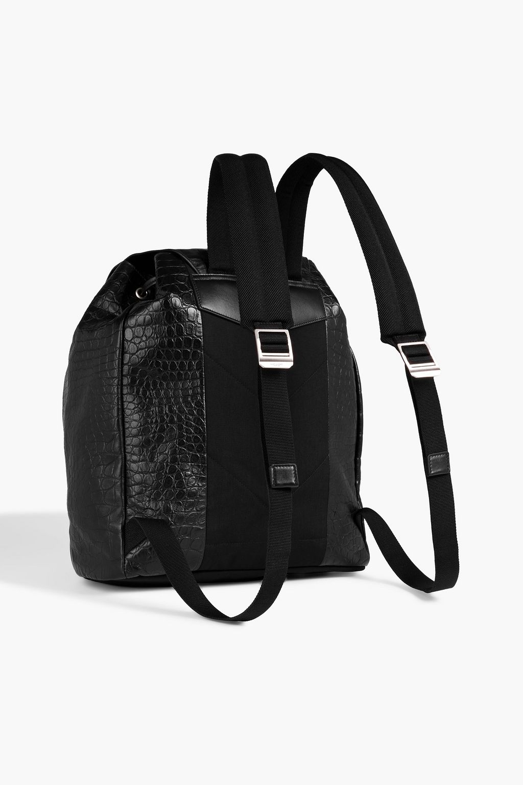 SAINT LAURENT Croc-effect leather backpack