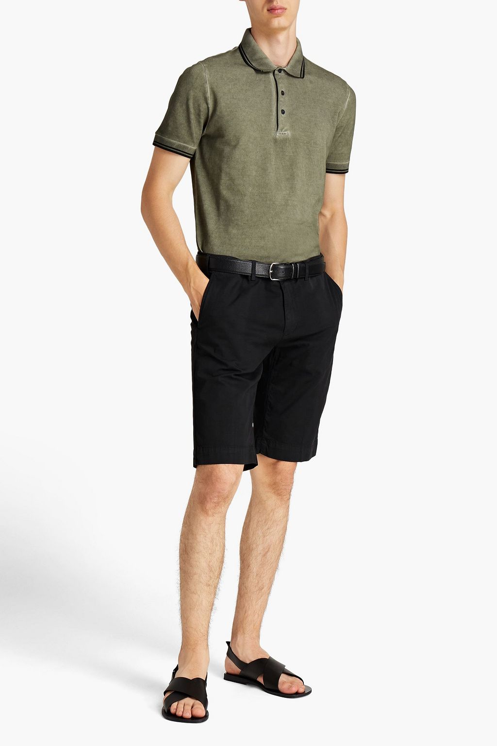 CANALI Cotton-blend twill shorts