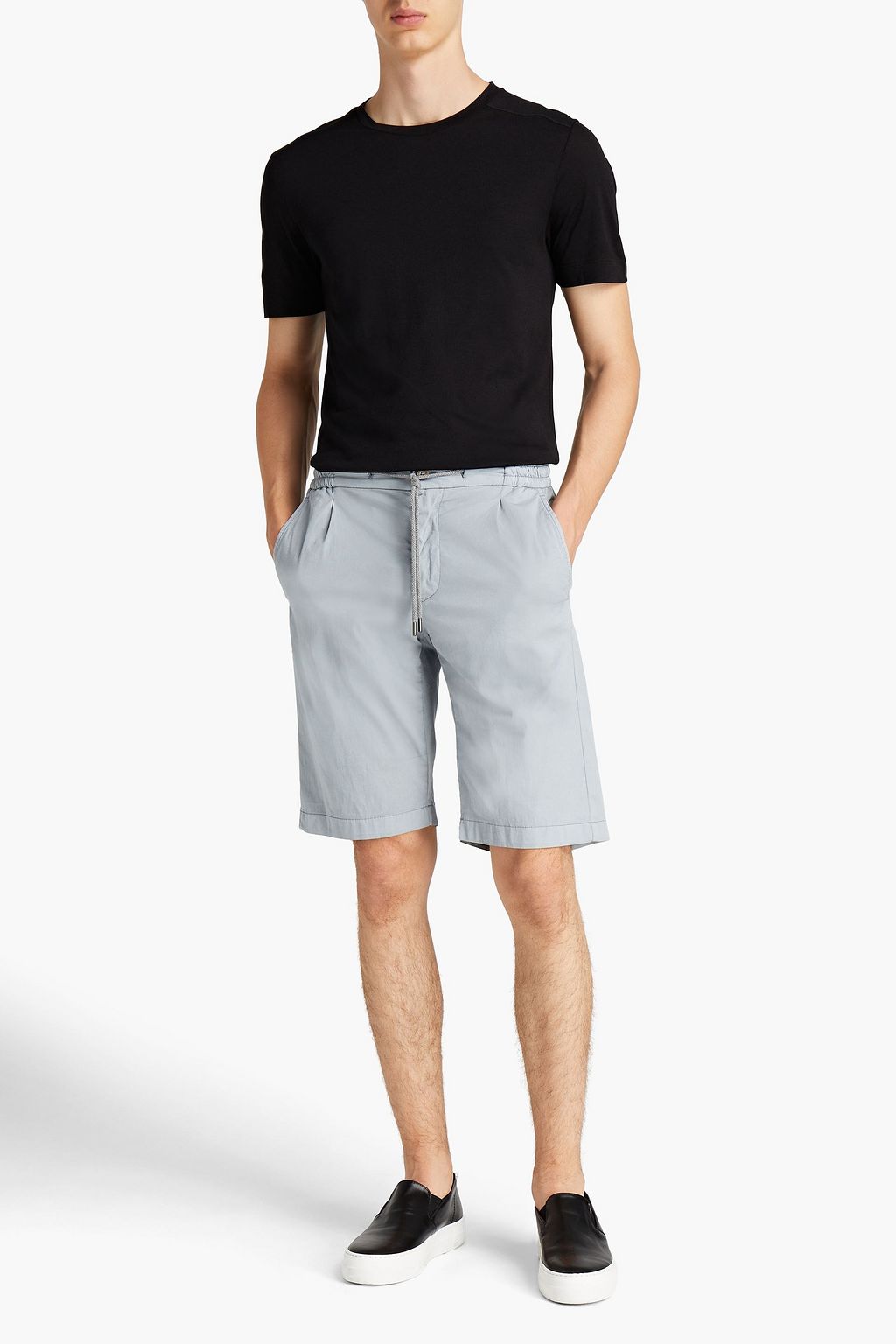CANALI Cotton-blend twill shorts