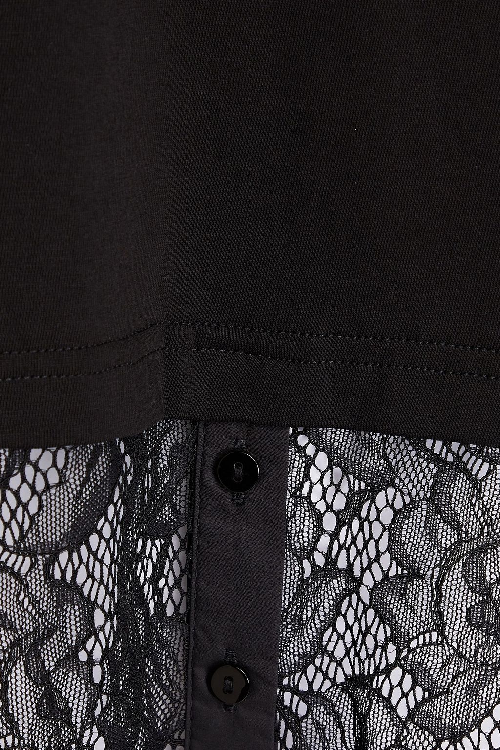 SIMKHAI Torrin Leavers lace-paneled cotton-jersey top