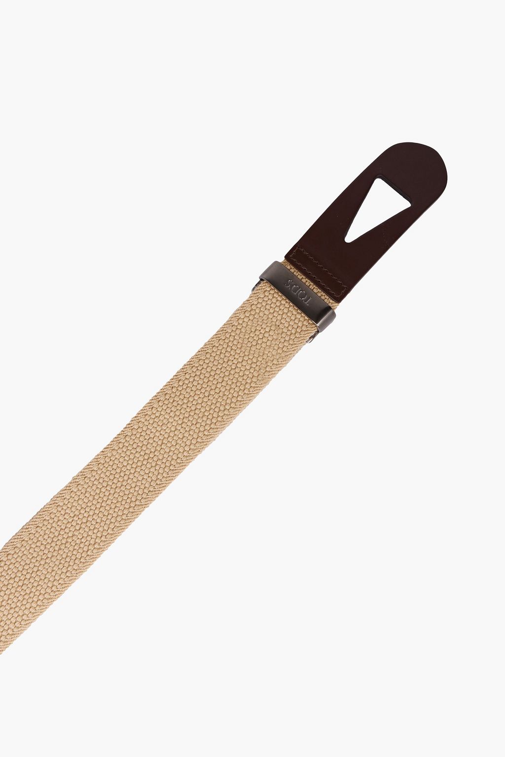 TOD'S Leather-trimmed canvas belt