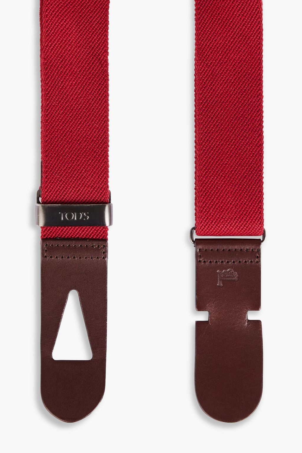 TOD'S Leather-trimmed twill belt