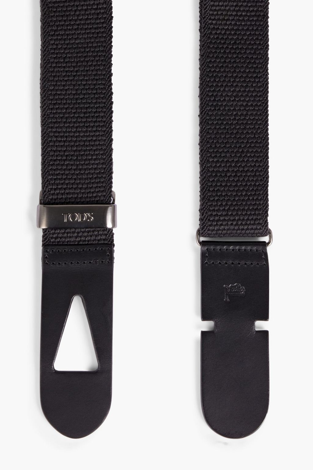 TOD'S Leather-trimmed canvas belt