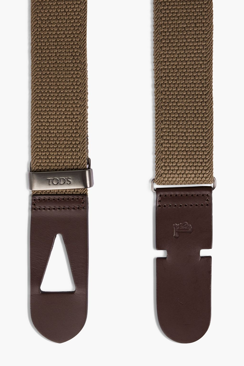 TOD'S Leather-trimmed canvas belt