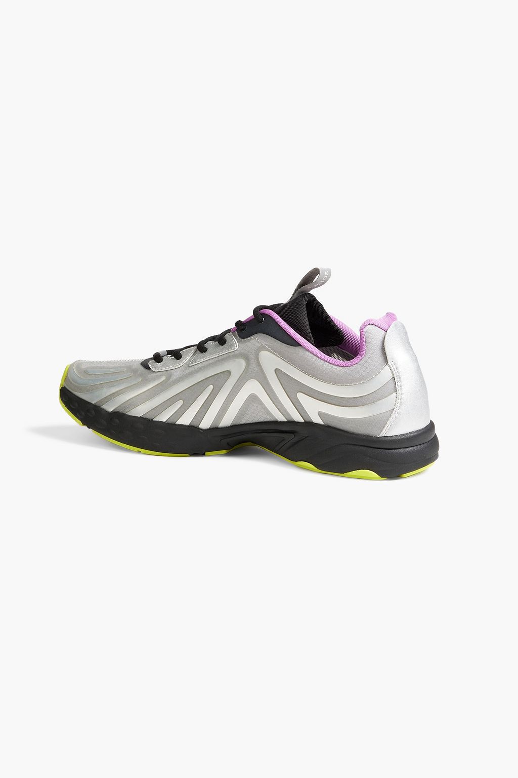 ACNE STUDIOS Metallic faux leather, mesh and neoprene sneakers