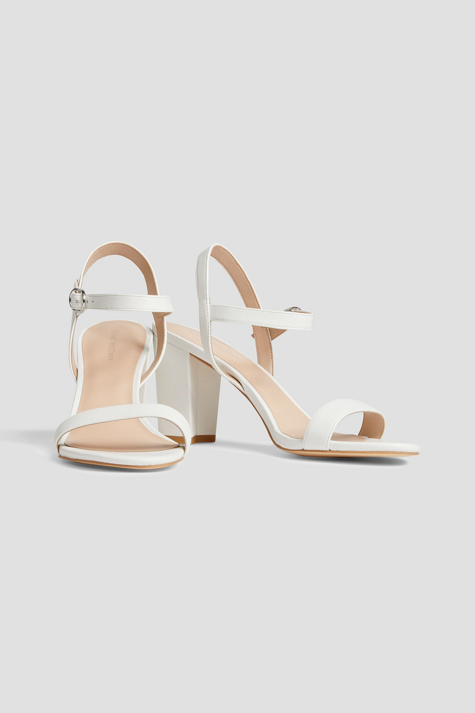 Stuart Weitzman Tibby Leather Sandals In White