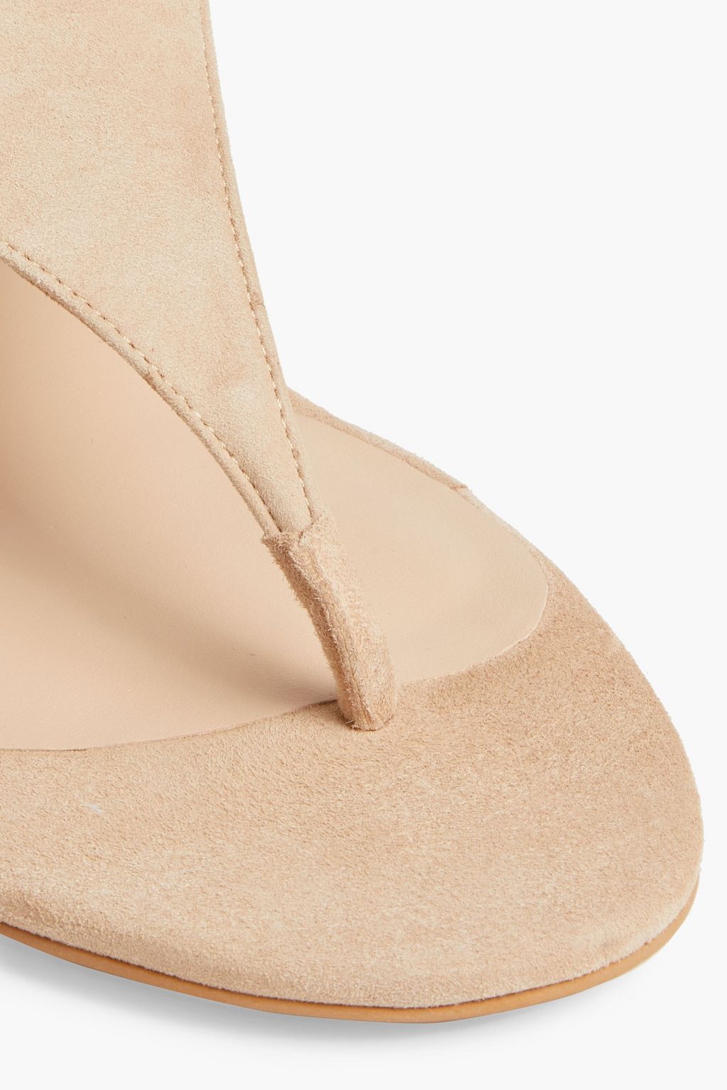 STUART WEITZMAN Faux pearl-embellished suede sandals