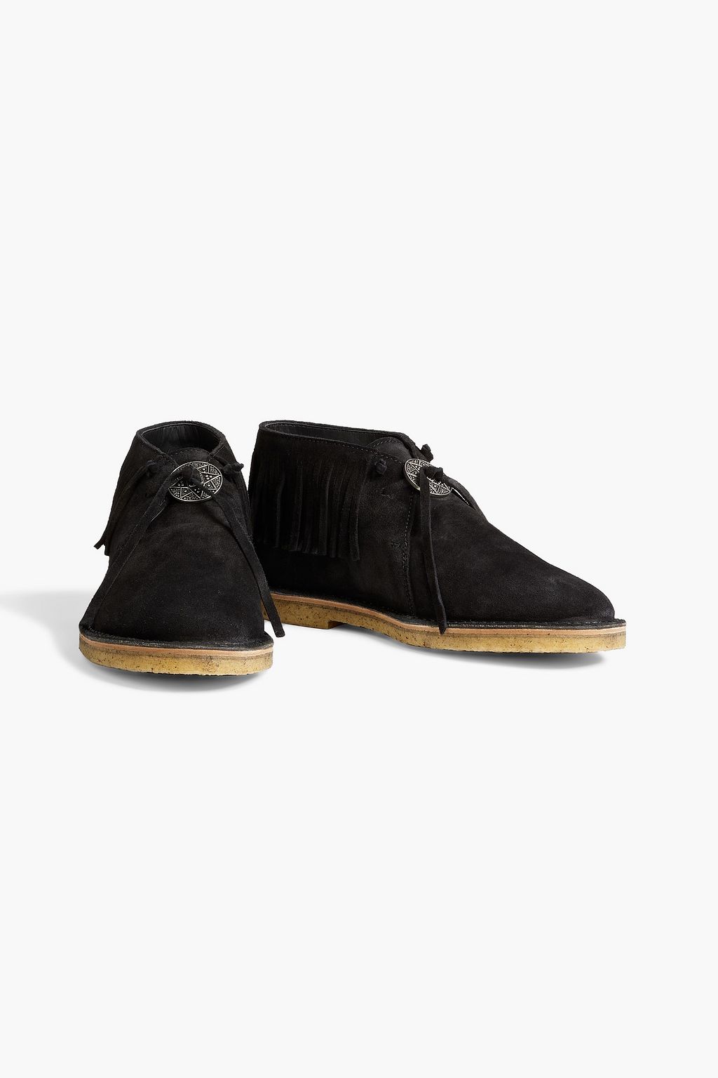 SAINT LAURENT Fringed suede desert boots