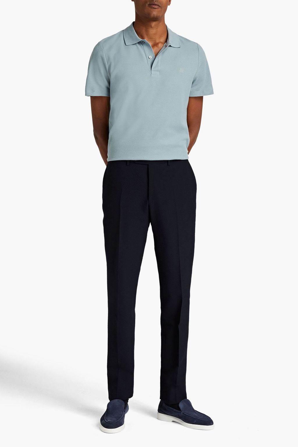 CANALI Hammered wool-blend suit pants