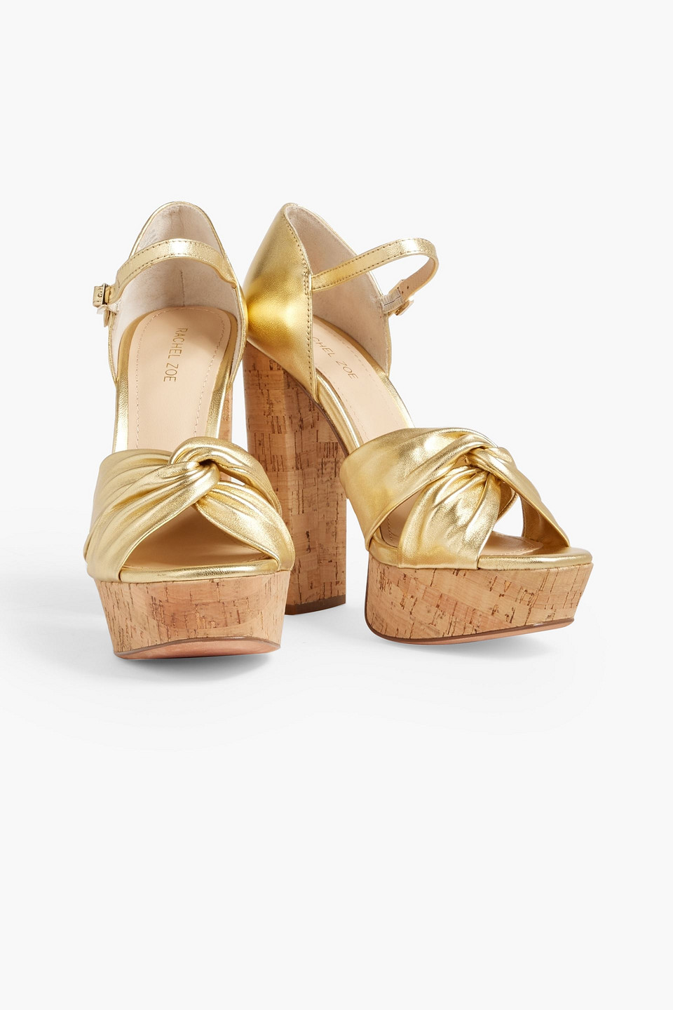 Rachel Zoe Bowie Twisted Canvas Platform Sandals In Gold