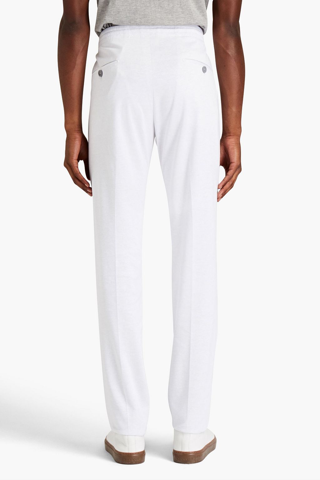 CANALI Mélange cotton and linen-blend jersey suit