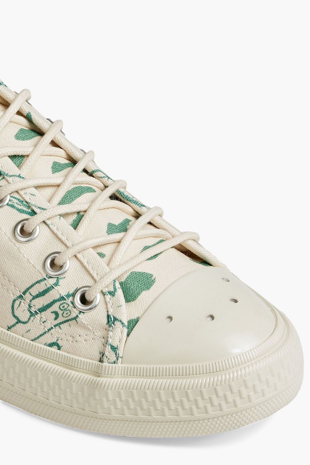 ACNE STUDIOS Perforated rubber and printed canvas sneakers