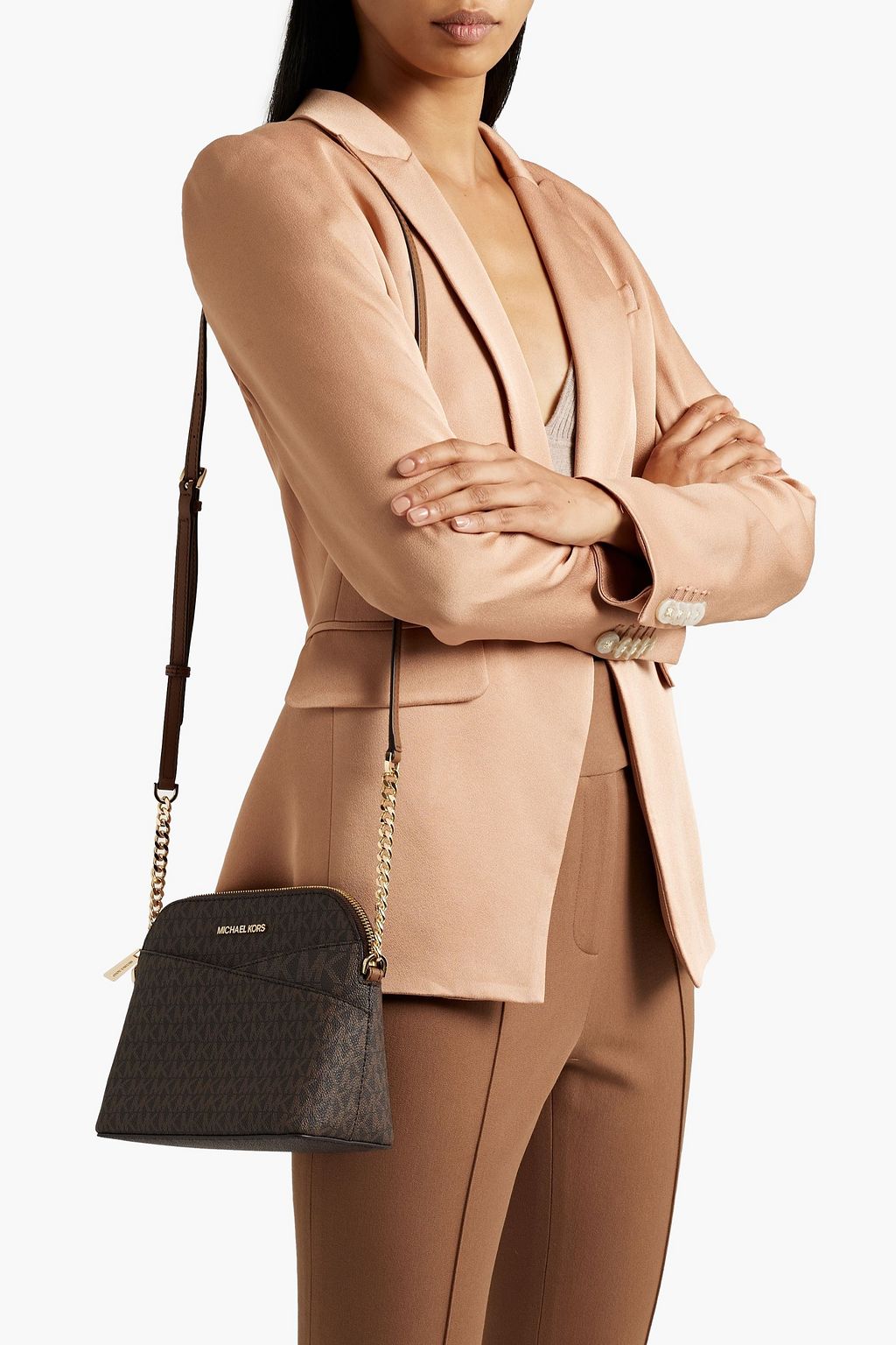 MICHAEL MICHAEL KORS Jet Set Travel logo-print coated-canvas shoulder bag