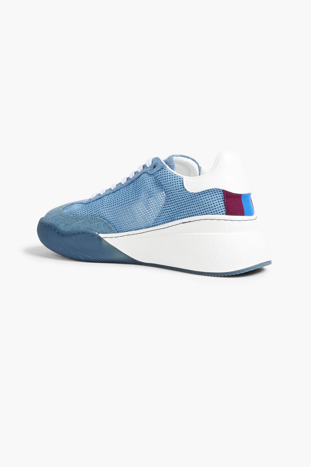 STELLA MCCARTNEY Loop denim and mesh exaggerated sole sneakers