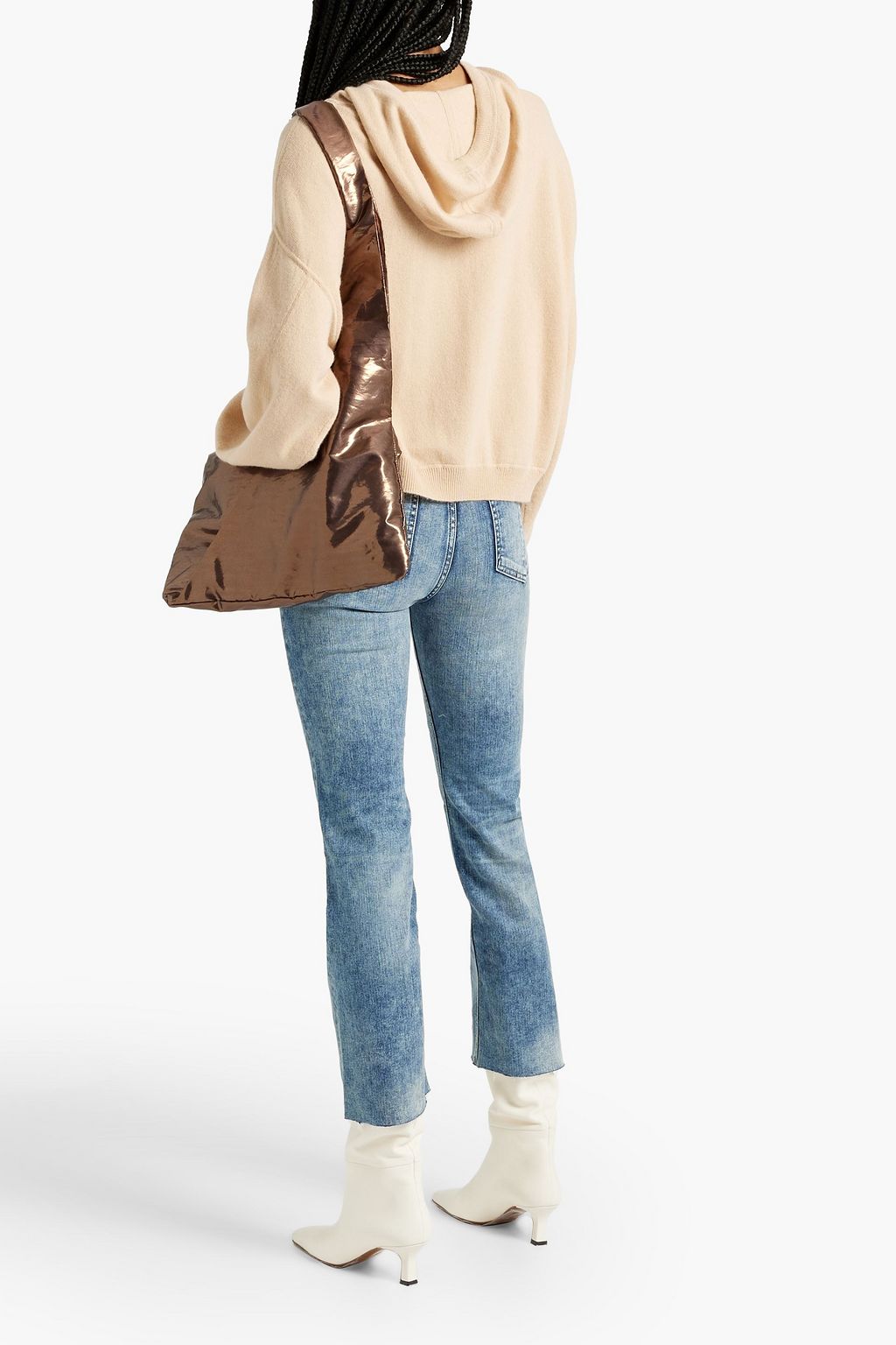 RAG & BONE بنطلون جينز ’نينا’ بقصّة كيك فلير وخصر مرتفع بلون باهت