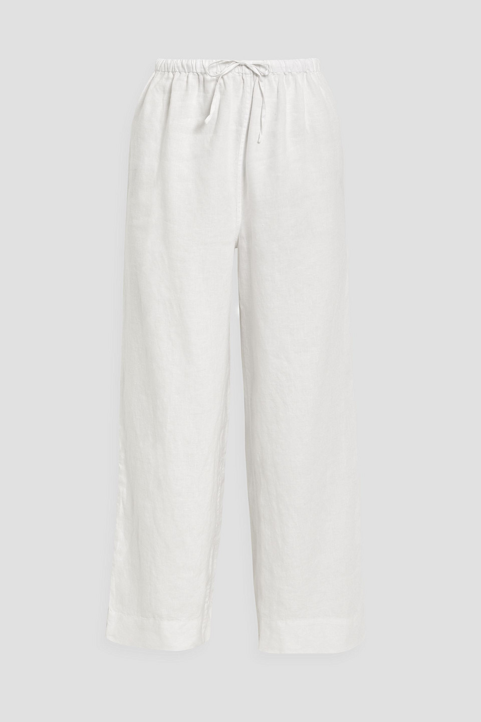 onia - linen wide-leg pants - white - s
