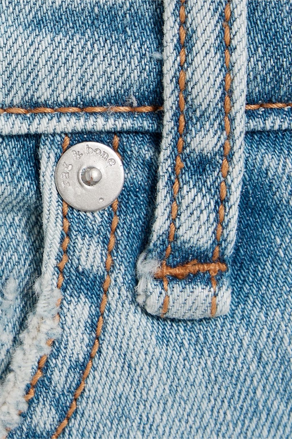 RAG & BONE بنطلون جينز سكيني ’كايت’ بخصر متوسط الارتفاع ولون باهت