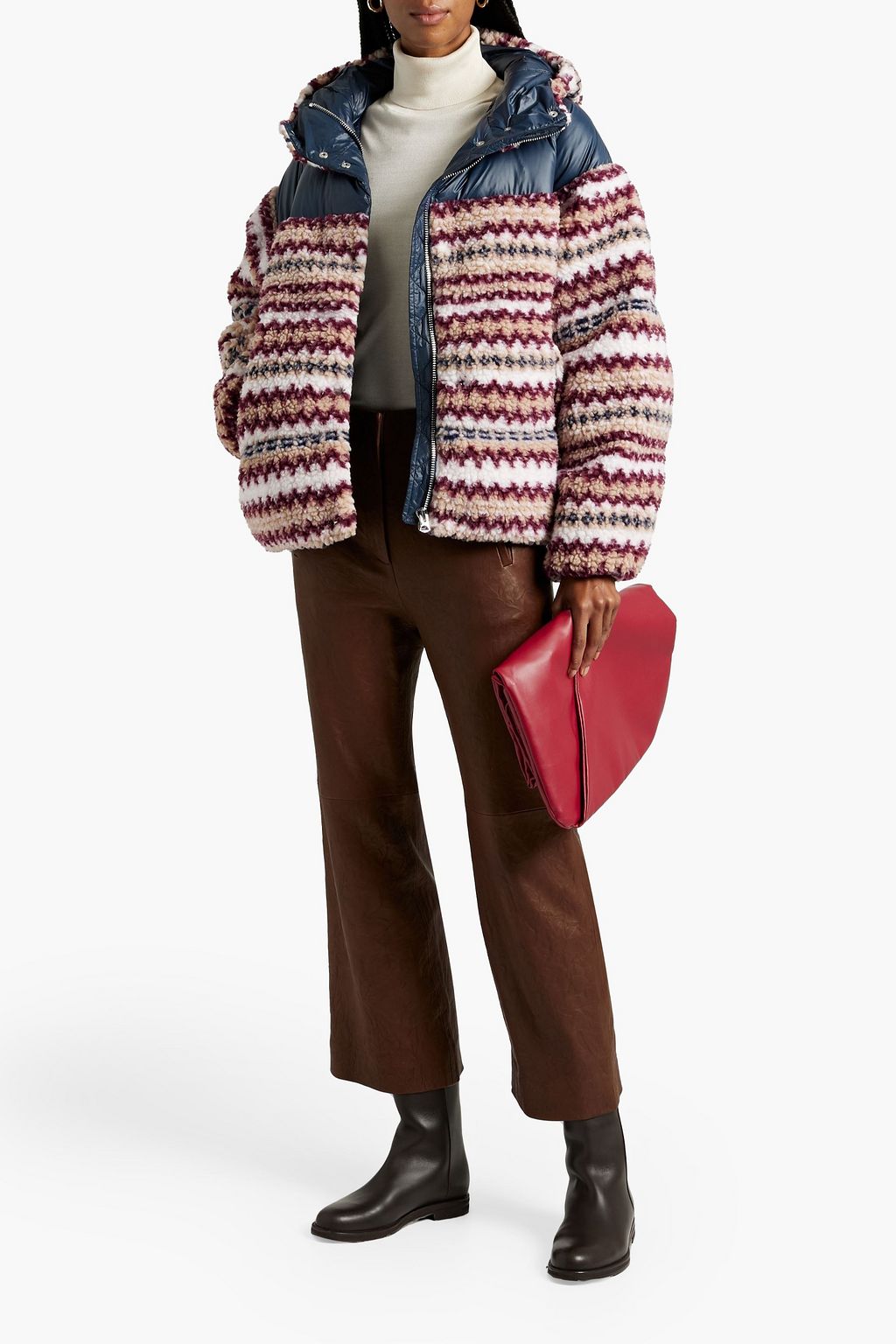 RAG & BONE Joelle shell and faux shearling hooded down jacket