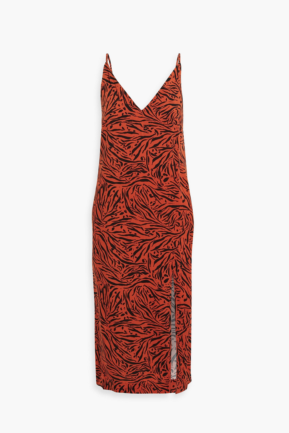 Seafolly Amazonia Printed Broadcloth Midi Slip Dress In Brick
