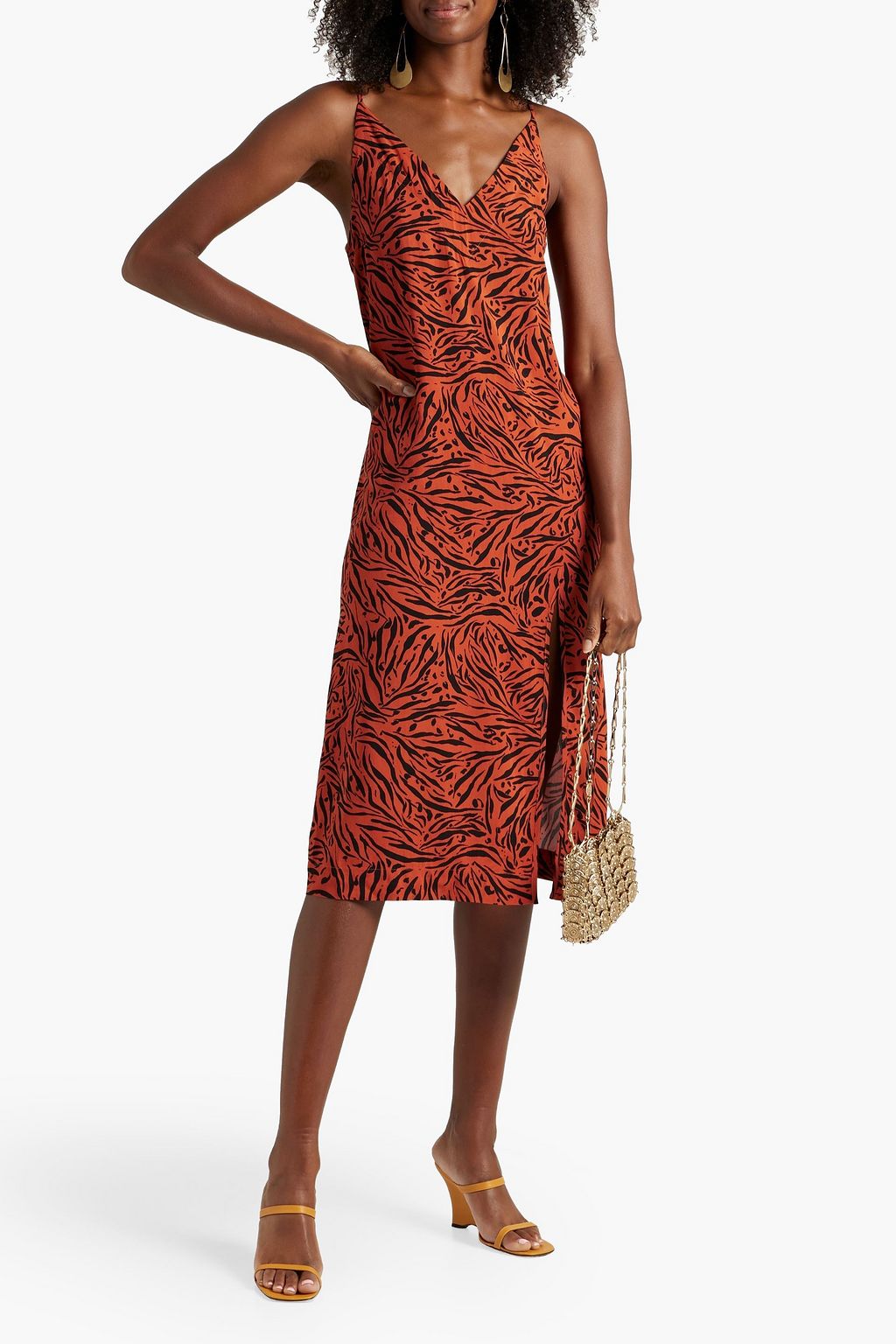 SEAFOLLY Amazonia Slip-Dress aus Walkstoff  in Midilänge mit Print