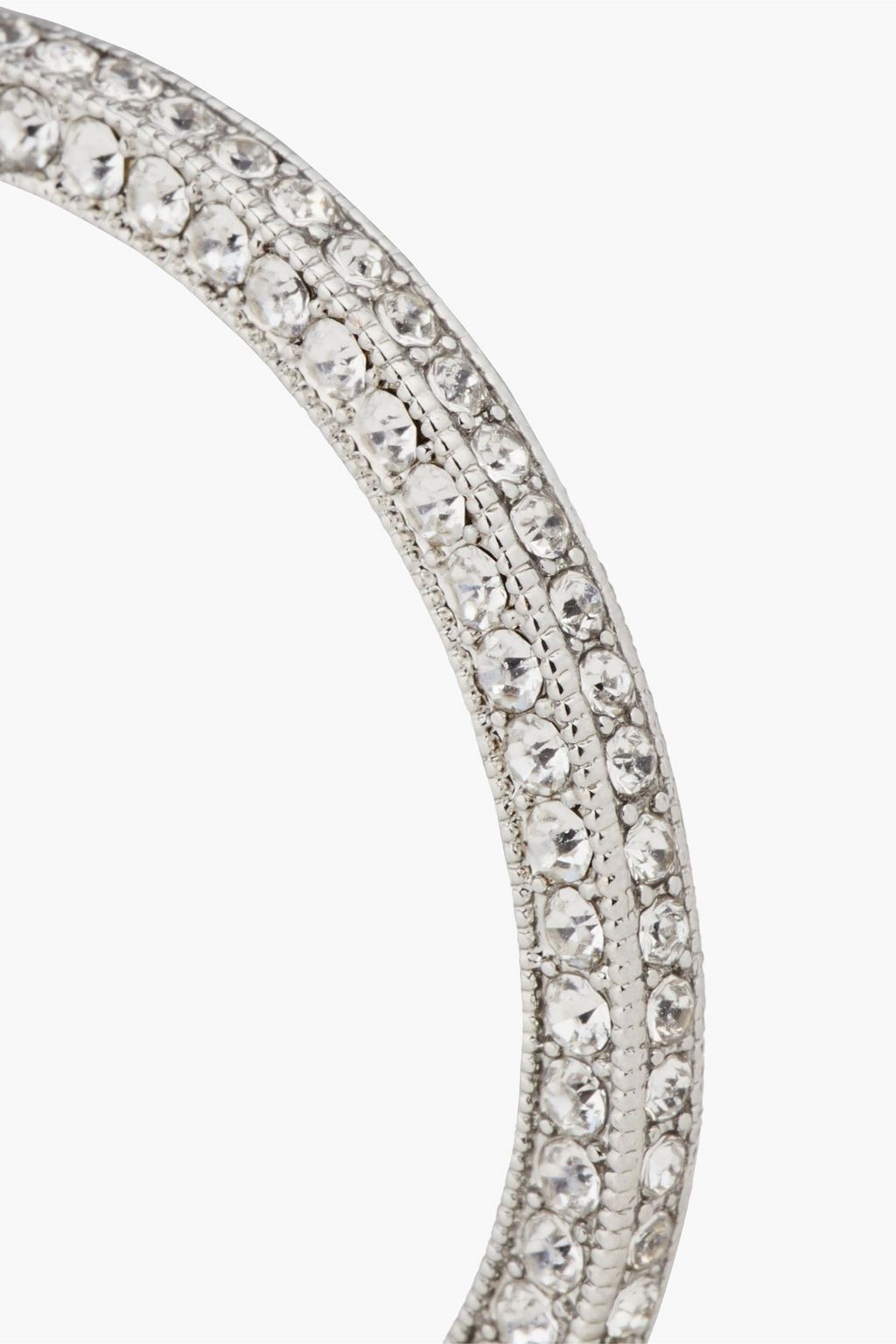 KENNETH JAY LANE Silver-tone crystal clip hoop earrings