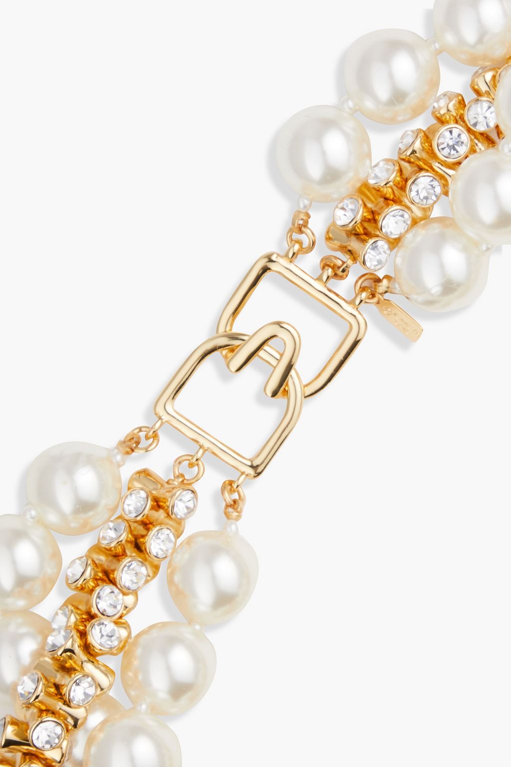 KENNETH JAY LANE Gold-plated, faux pearl and crystal choker