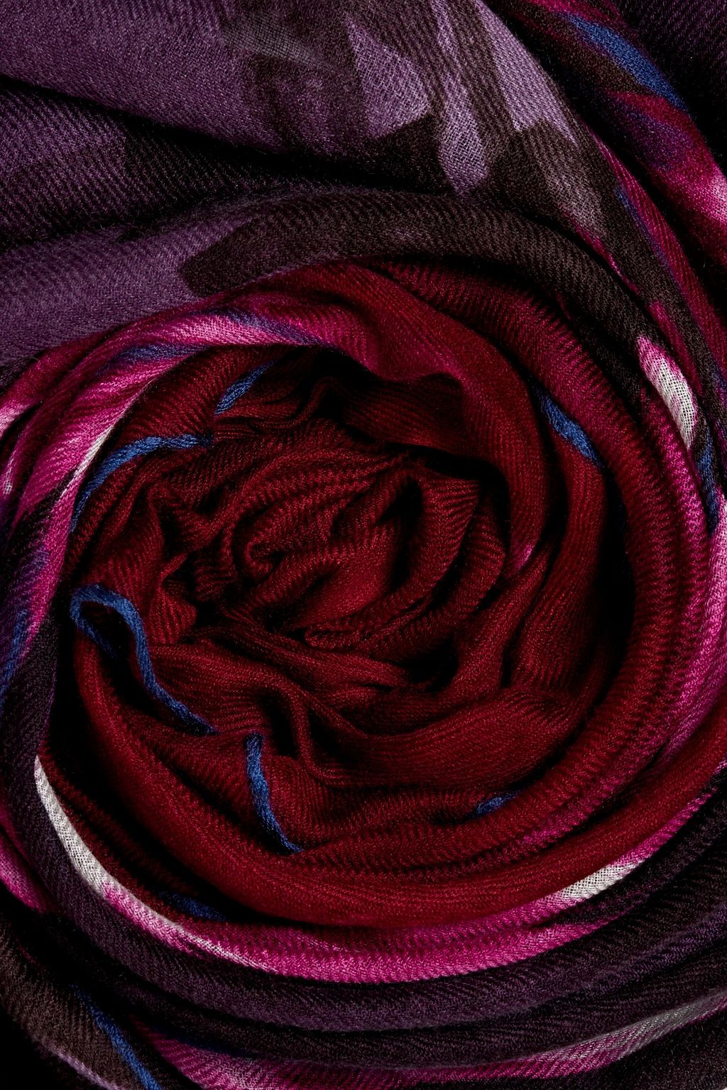 LORO PIANA Printed cashmere and silk-blend scarf