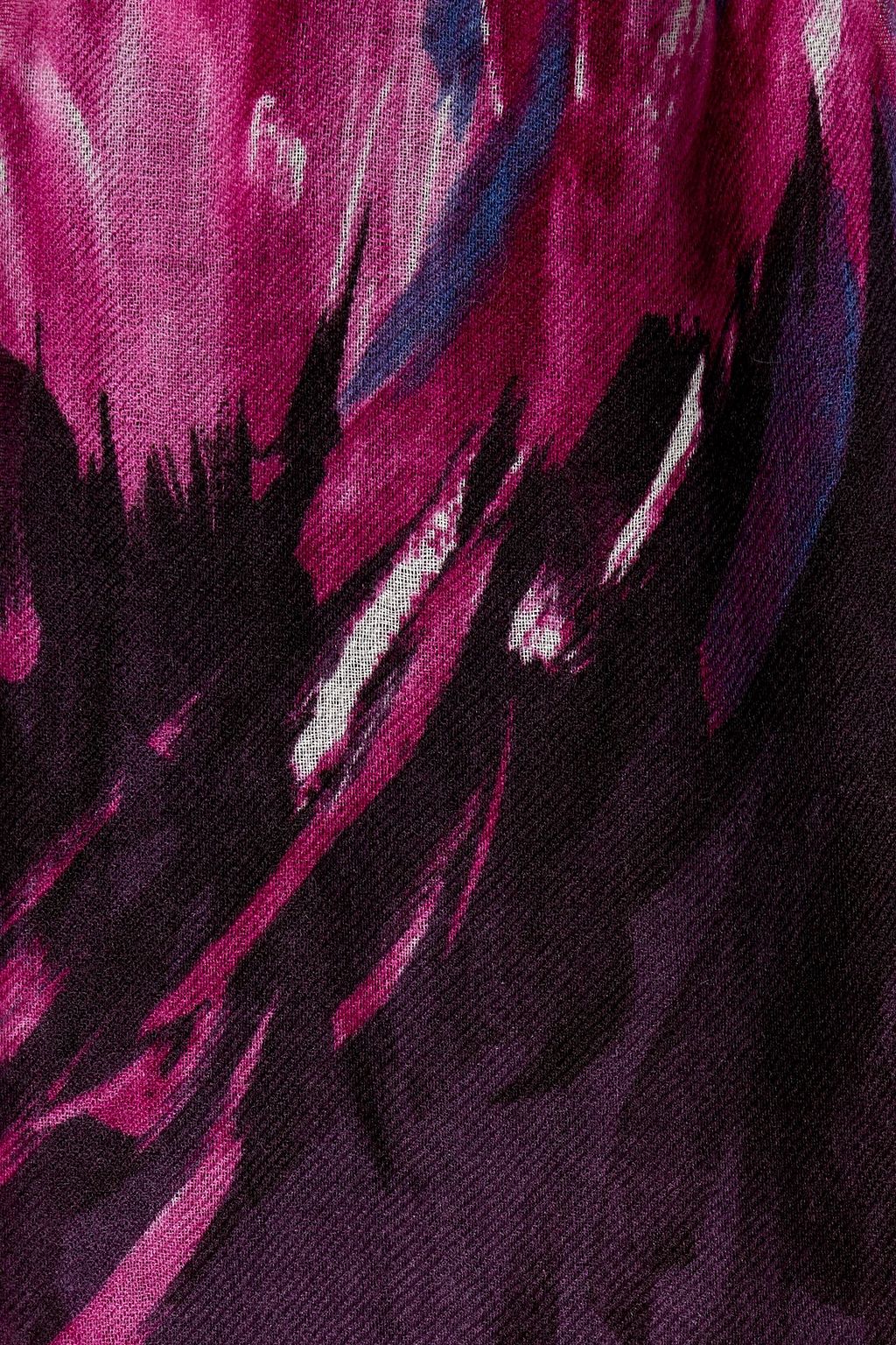 LORO PIANA Printed cashmere and silk-blend scarf
