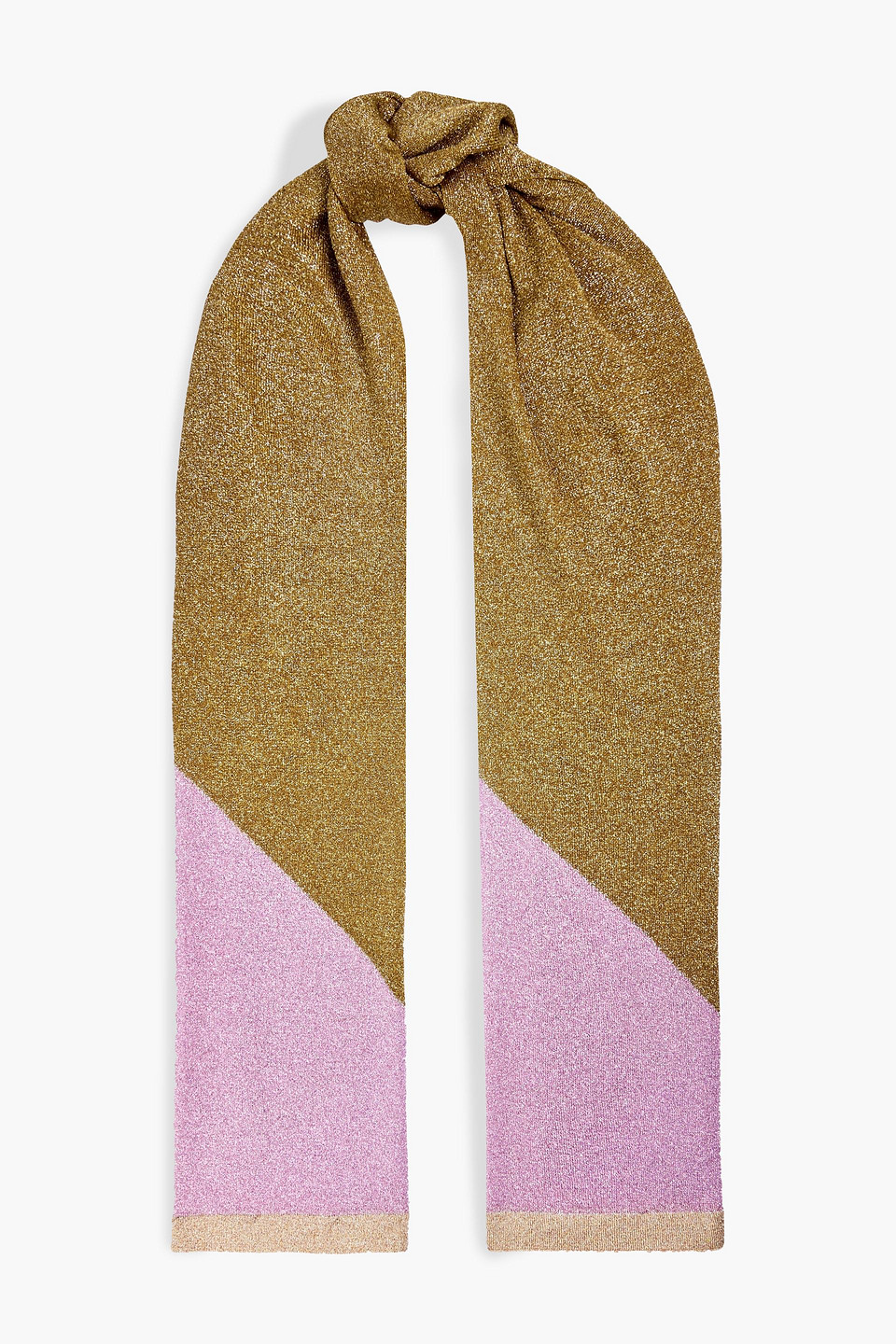 Missoni Metallic Crochet-knit Scarf In Bronze