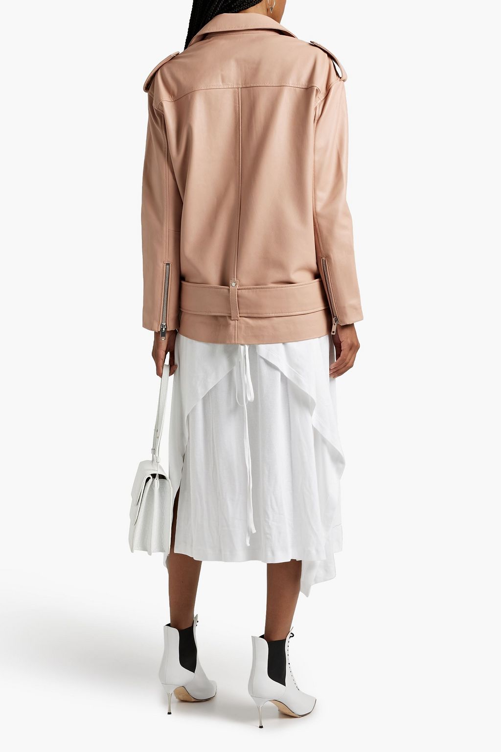 WALTER BAKER Emery oversized leather biker jacket