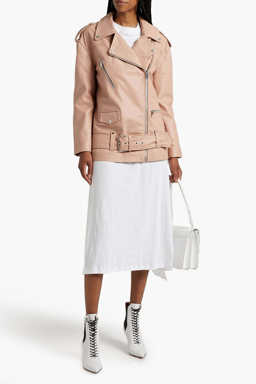 WALTER BAKER Emery oversized leather biker jacket