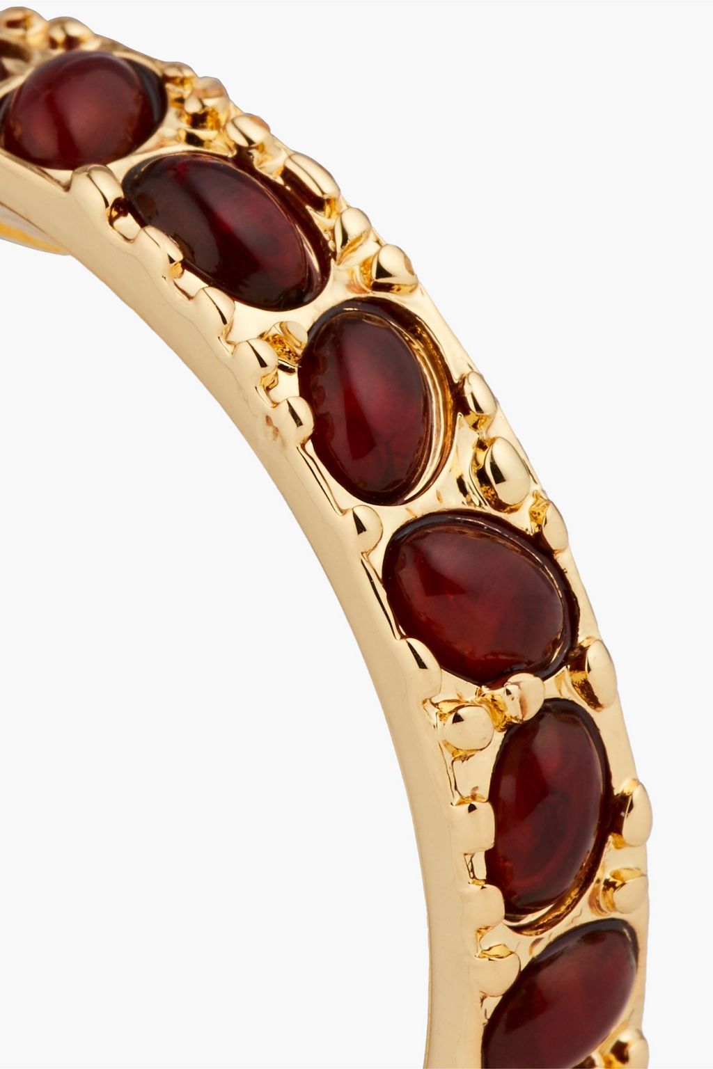 KENNETH JAY LANE Gold-tone stone hoop earrings