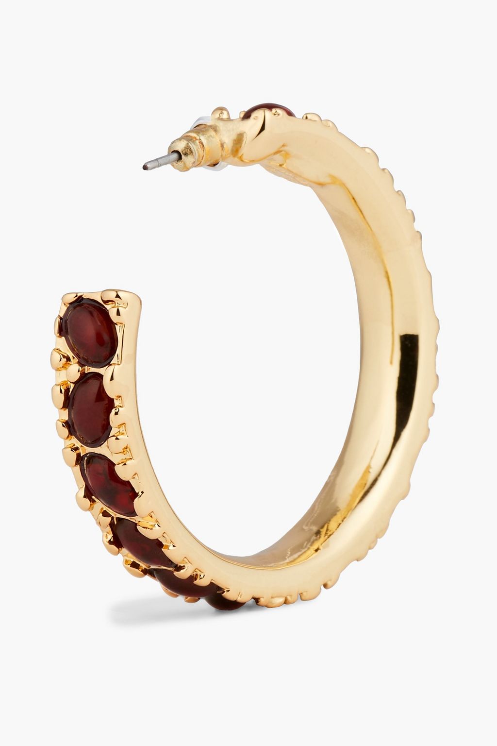 KENNETH JAY LANE Gold-tone stone hoop earrings