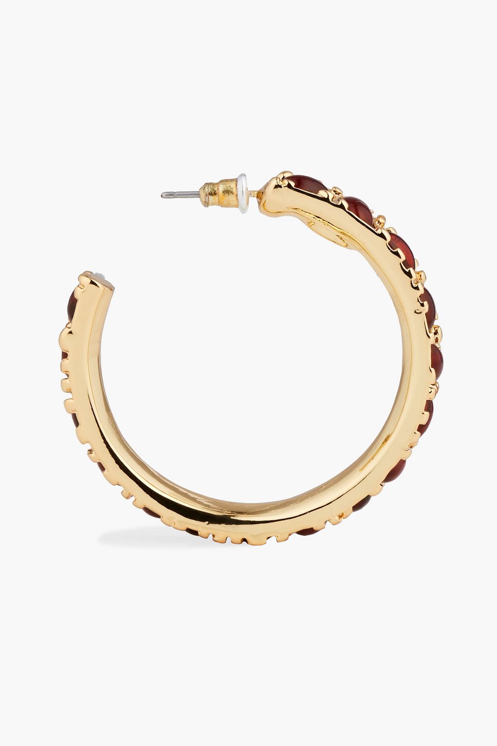 KENNETH JAY LANE Gold-tone stone hoop earrings