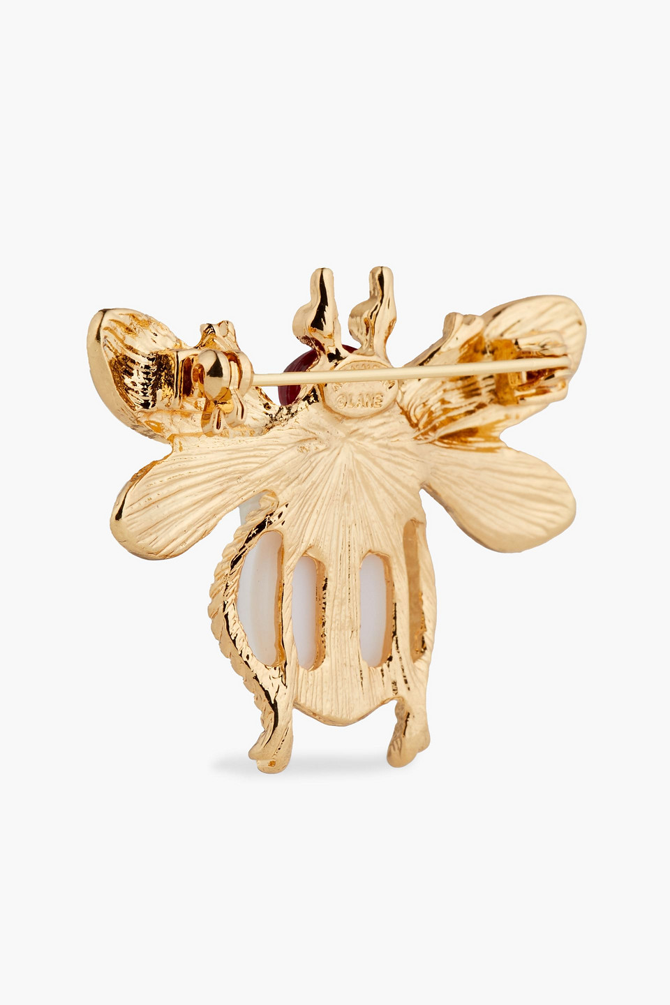 Kenneth Jay Lane Gold-tone Crystal, Stone, And Faux Pearl Brooch In Silver