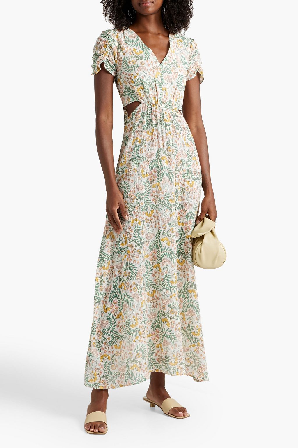 WALTER BAKER Jada cutout floral-print cotton-gauze maxi dress