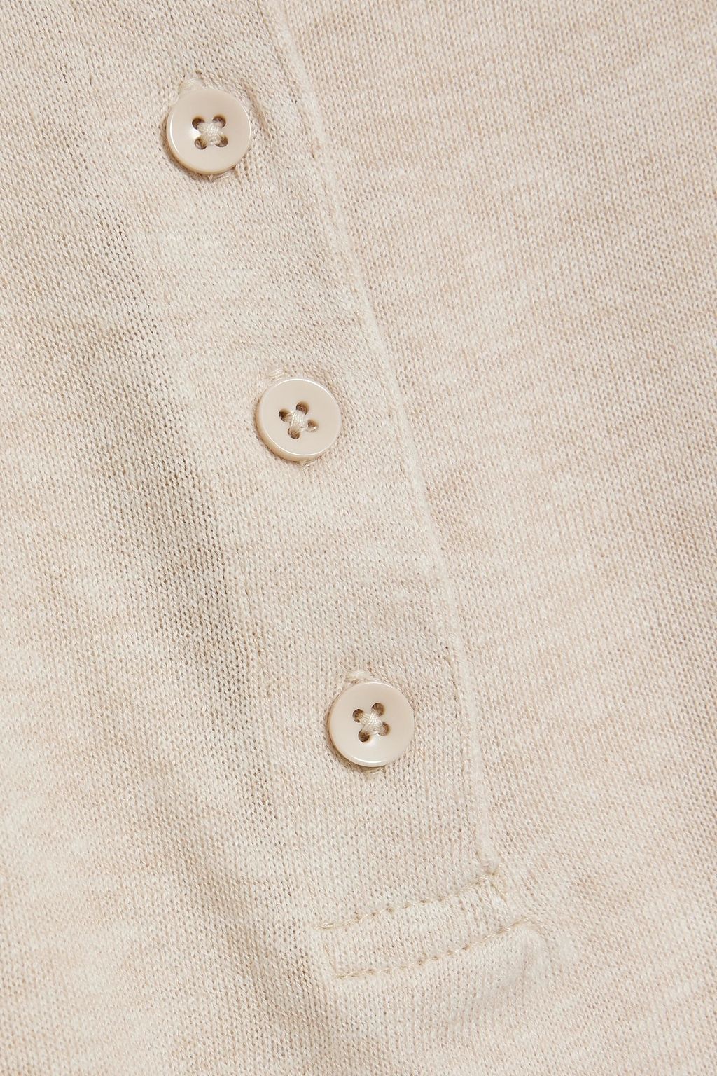 MONROW Mélange knitted polo shirt