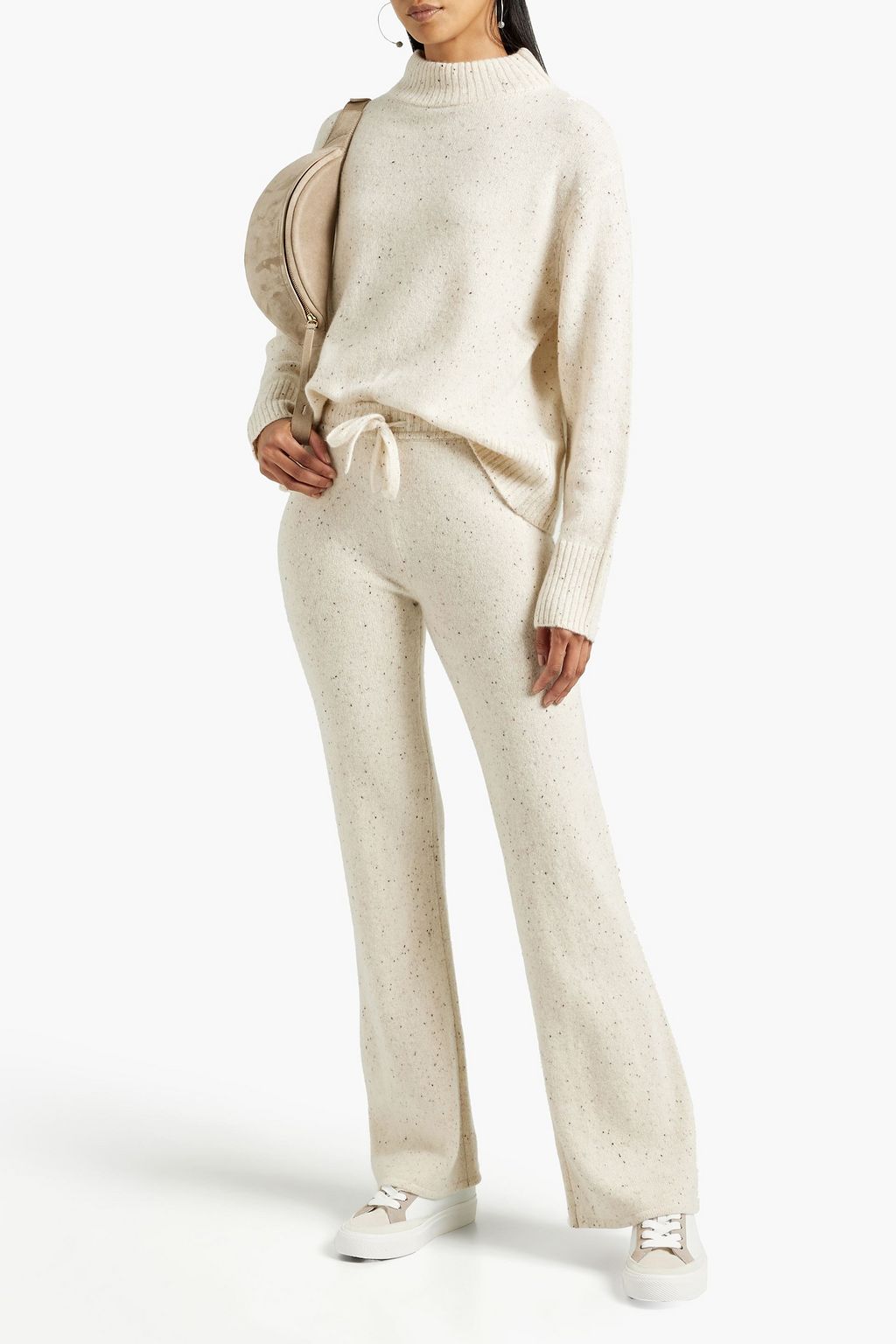 MONROW Donegal cashmere turtleneck sweater