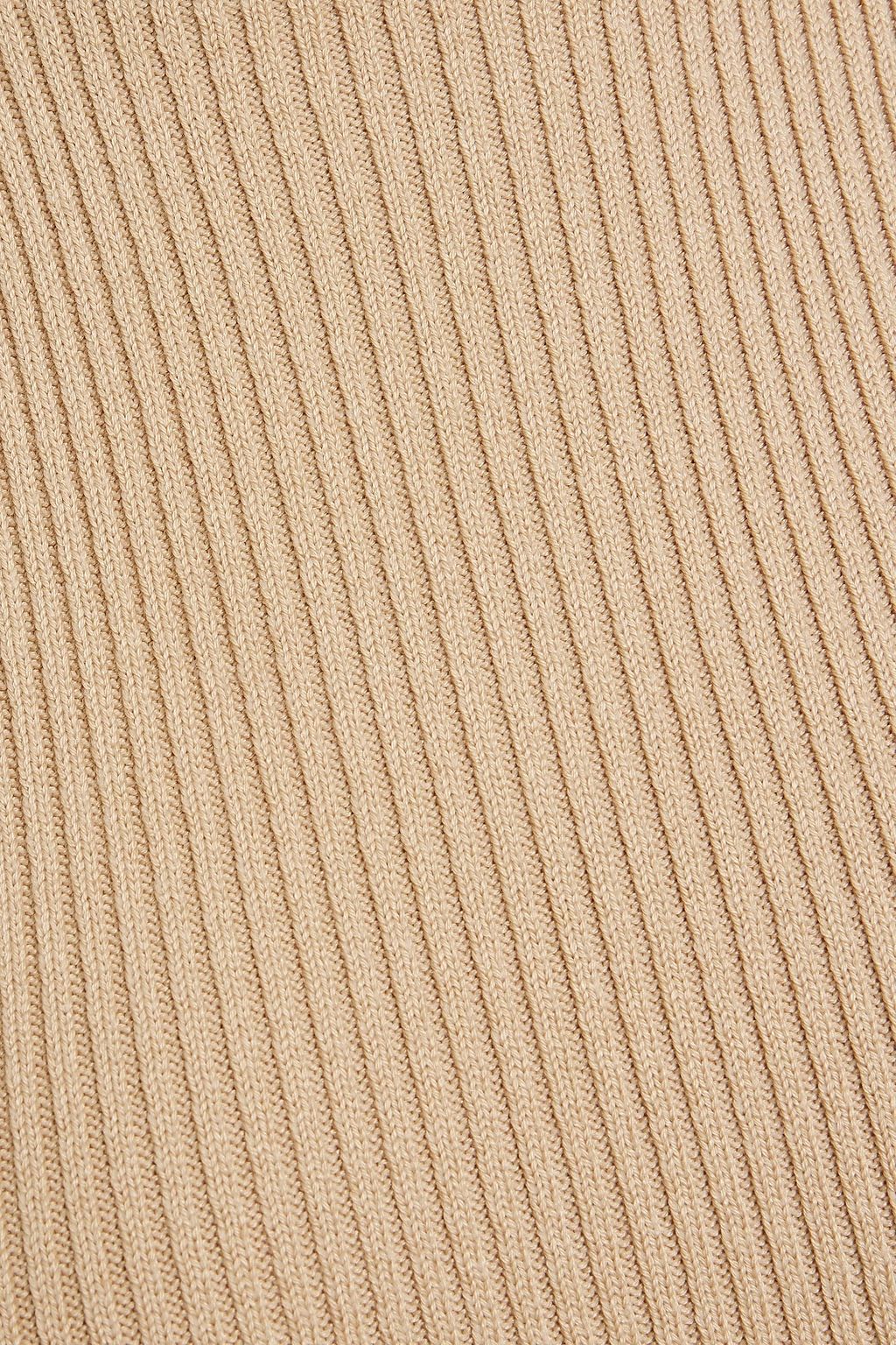 MONROW Ribbed-knit midi dress