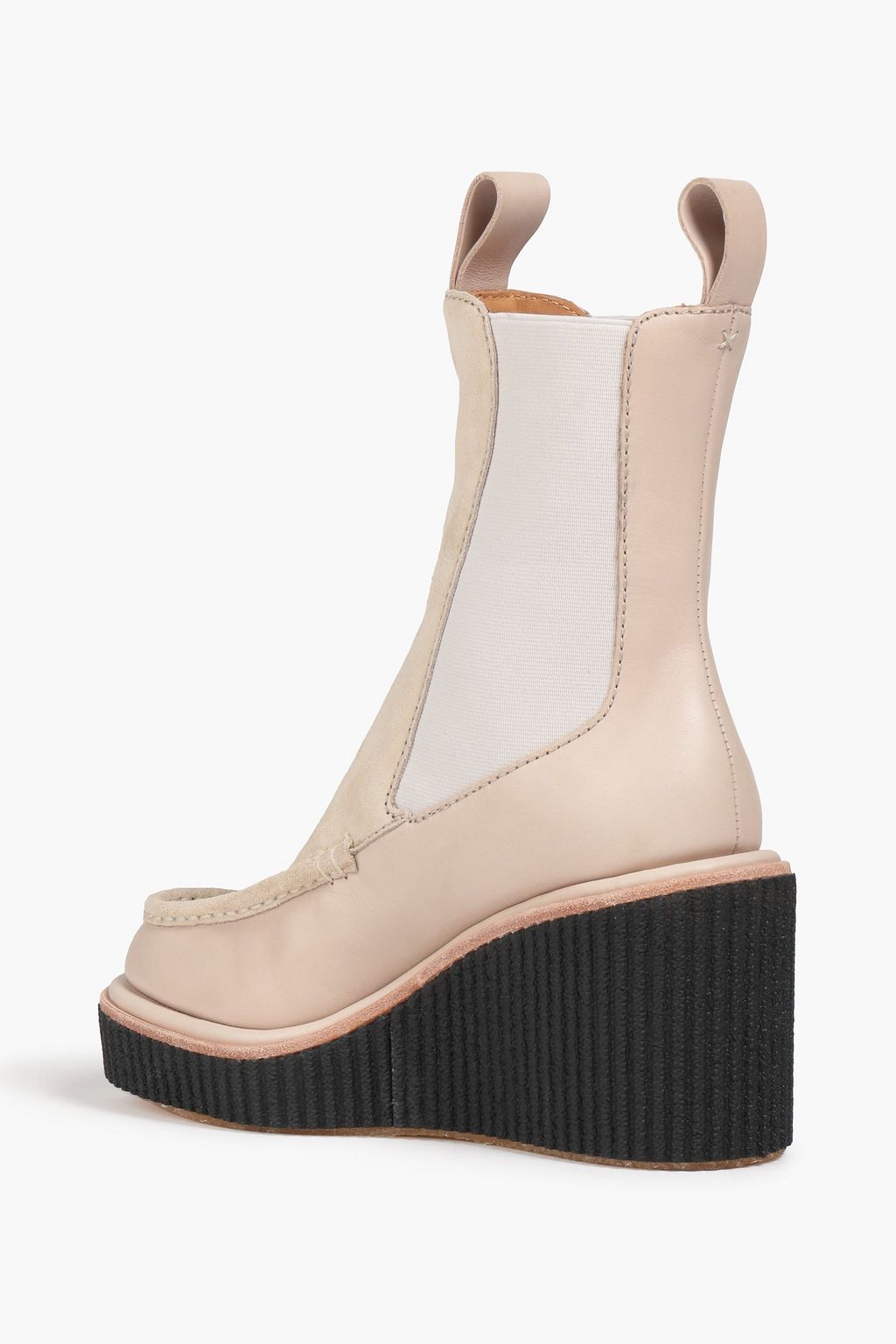 RAG & BONE Sloane suede-paneled leather wedge ankle boots