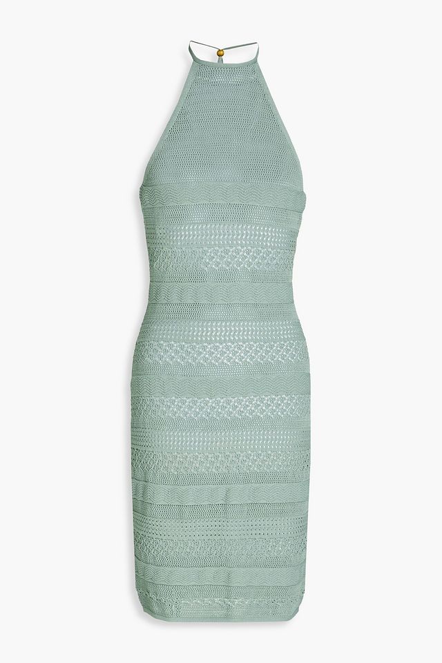 Odeta crochet-knit mini dress