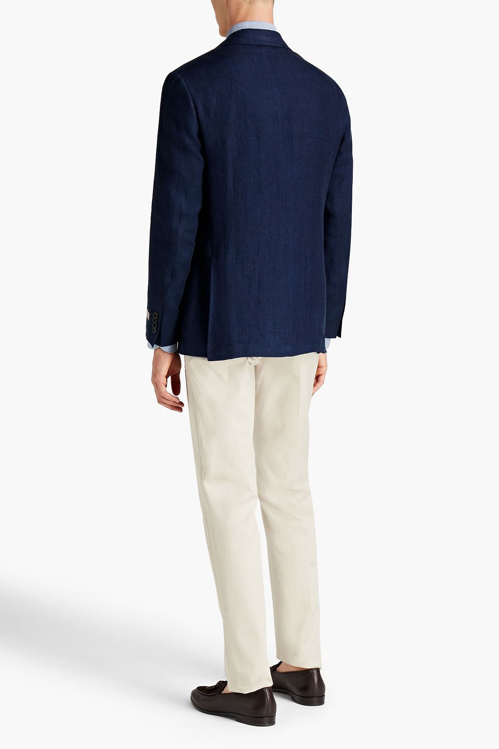 CANALI Mélange herringbone linen blazer