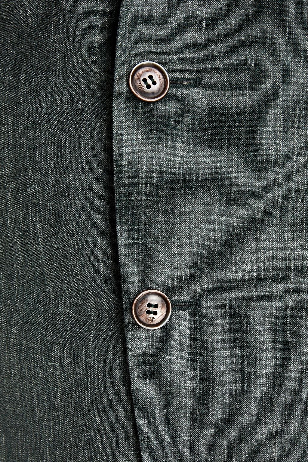 CANALI Slub wool, silk and linen-blend blazer