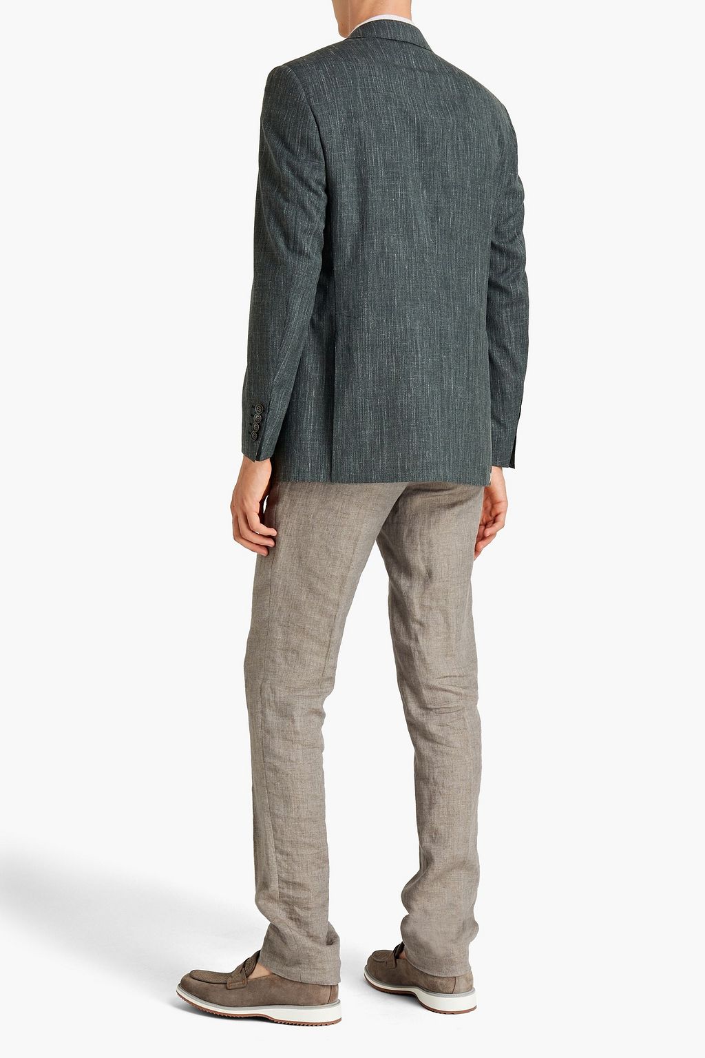 CANALI Slub wool, silk and linen-blend blazer