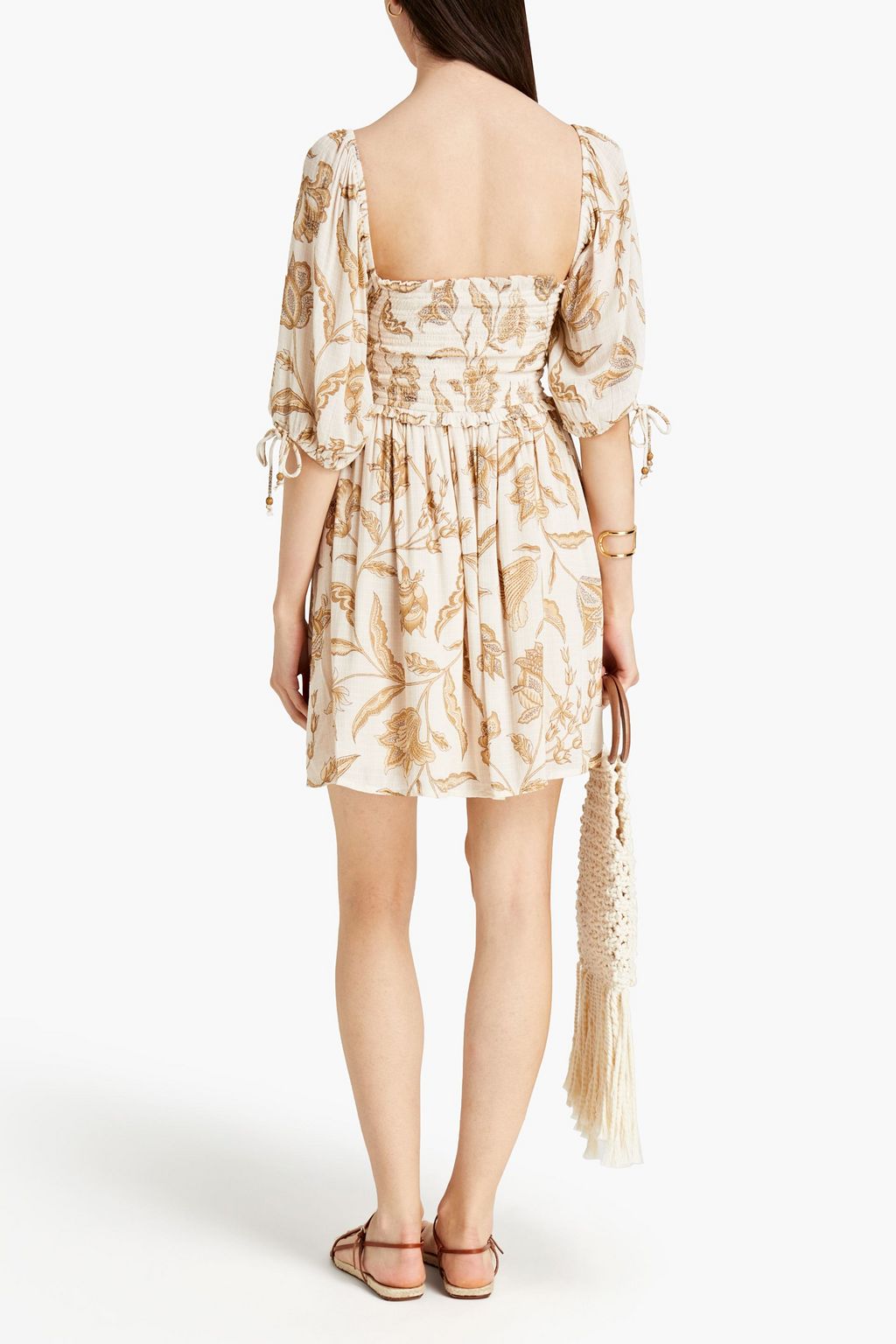 TIGERLILY Amyris Liza shirred floral-print gauze mini dress