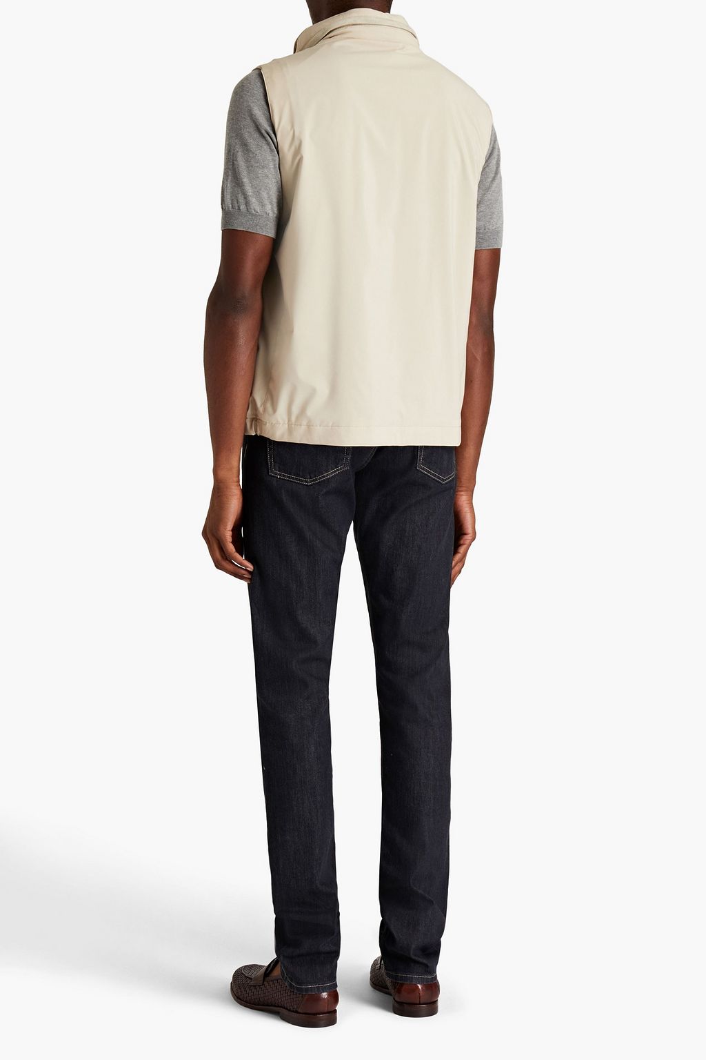 CANALI Suede-trimmed shell vest